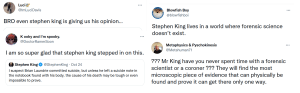 Two kinds of responses to Stephen King's theory on what happened surrounding Brian Laundrie and Gabby Petito