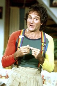 Williams and his famous rainbow suspenders