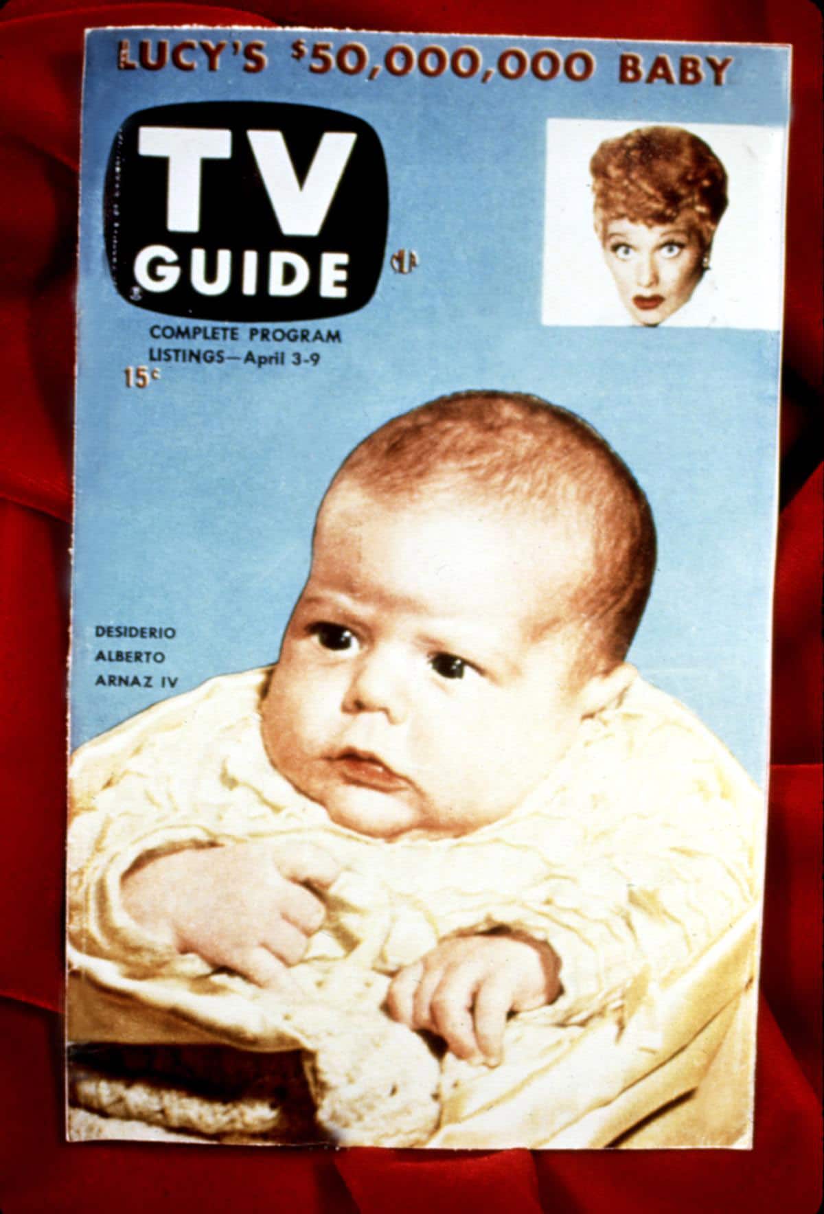 I LOVE LUCY, TV Guide cover, Desi Arnaz Jr., Lucille Ball, 4/3-9, 1953