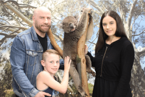 John, Benjamin, and Ella Travolta