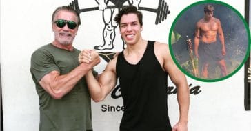 Joseph Baena and Arnold Schwarzenegger