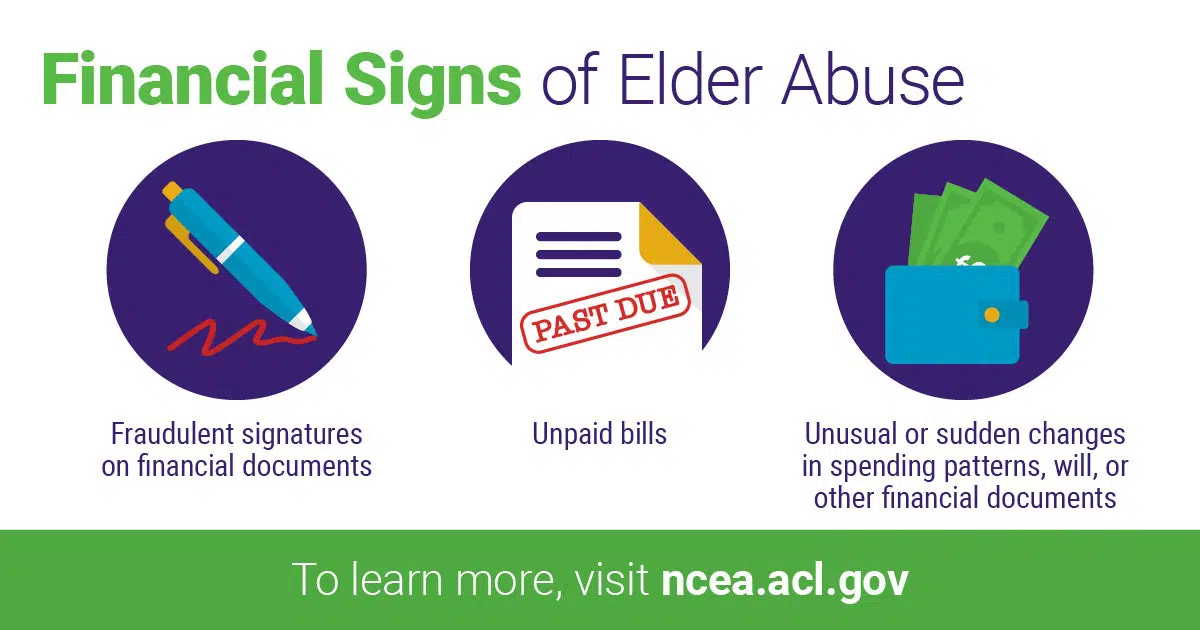 financial elder abuse signs