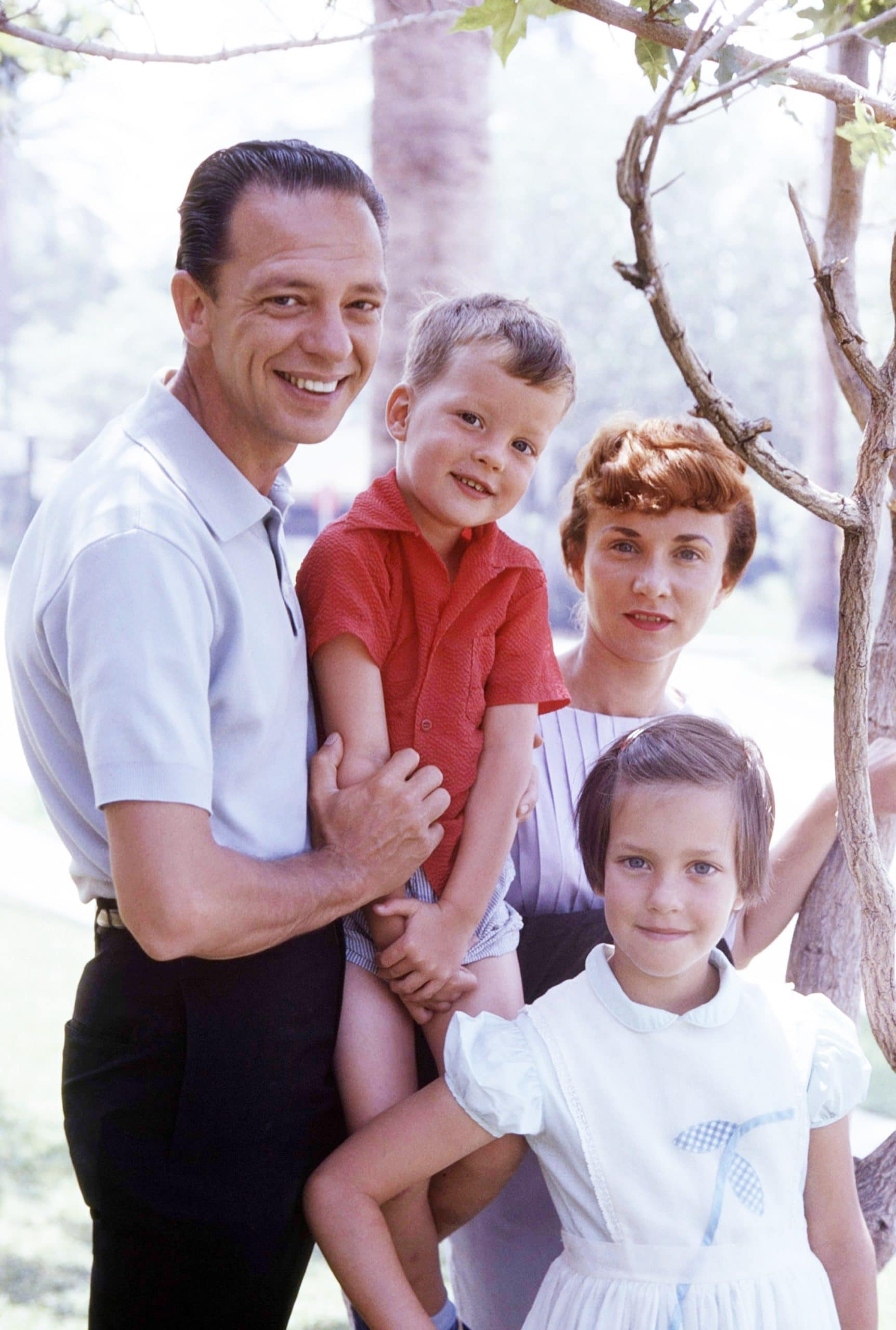 Don Knotts, with his first wife, Kathryn Knotts, and their children, Karen Knotts and Thomas Knotts, ca. early 1960s (photo by Gene Trindl)