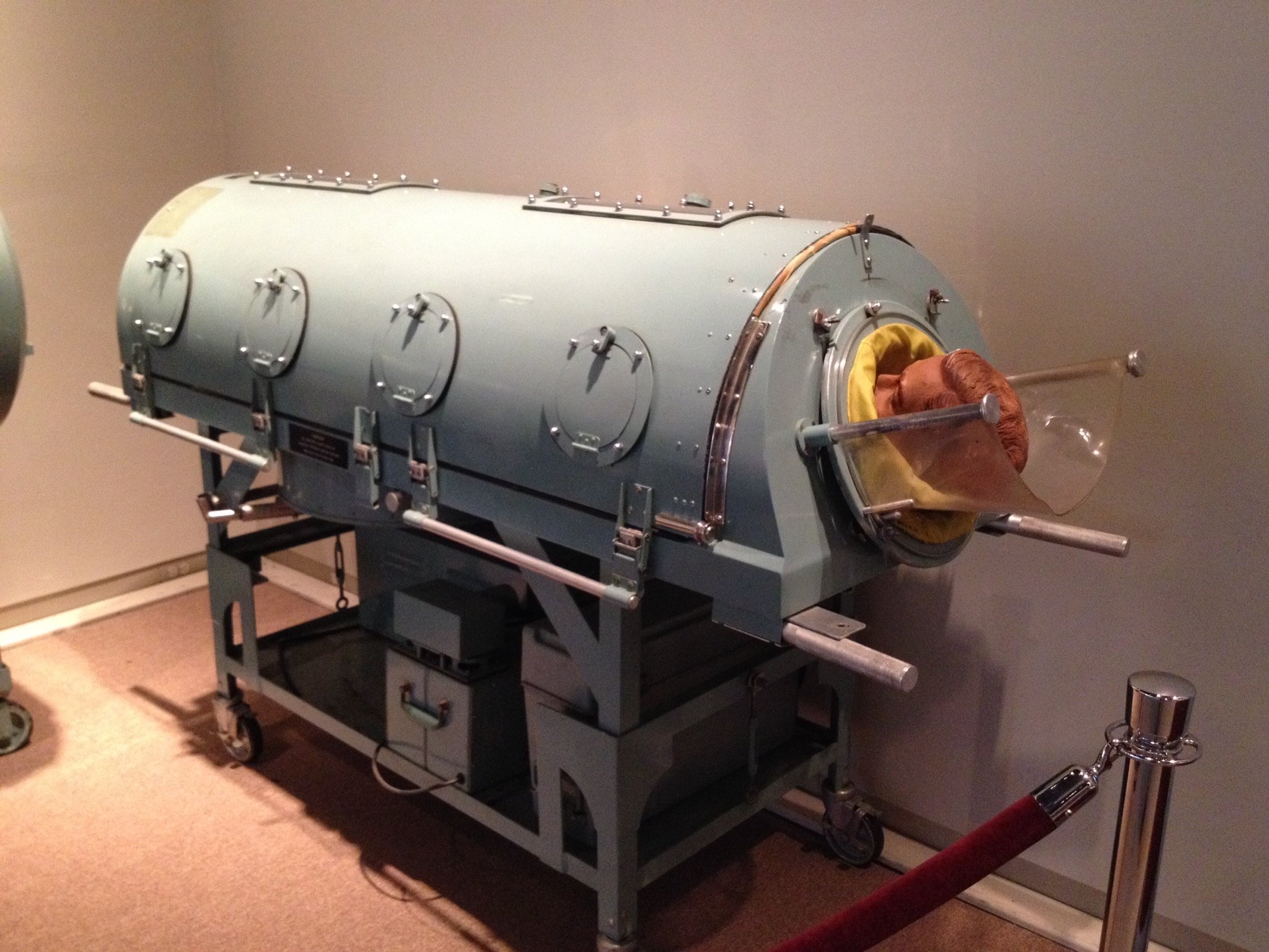 An iron lung machine