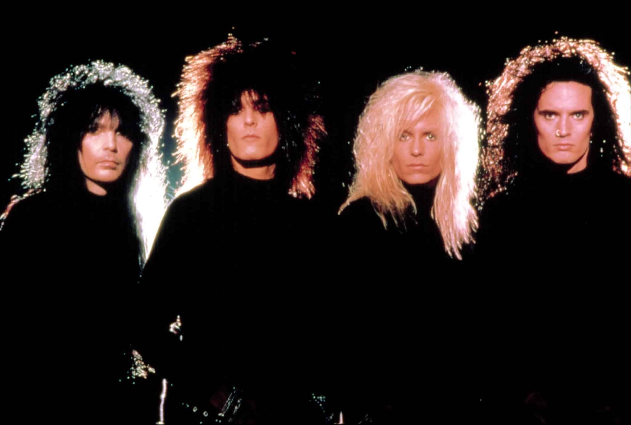 Motley Crue, Mick Mars, Nikki Sixx, Vince Neil, Tommy Lee, circa late 1980s