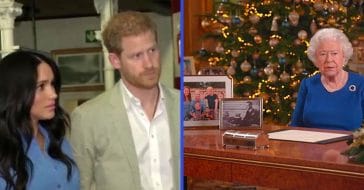 A picture of Prince Harry's new family was not visible among the queen's photos