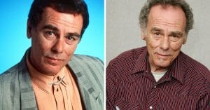 Dean Stockwell with the cast of Quantum Leap and later