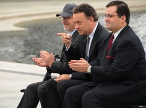 Steven Spielberg and Tom Hanks at the National World War II Memorial