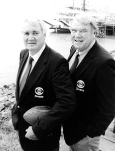 SUPER BOWL XXIV, from left, sportscasters Pat Summerall, John Madden