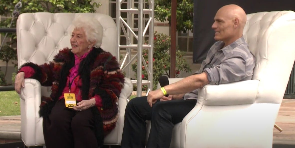 Charlotte Rae and her son Larry Strauss