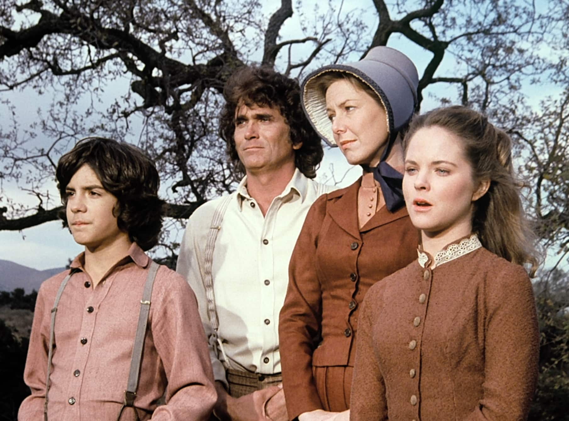 LITTLE HOUSE ON THE PRAIRIE, (from left): Mathew Laborteaux, Michael Landon, Karen Grassle, Melissa Sue Anderson, 'Make Them Proud, Part II'