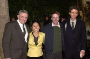 John Astin and family at the premiere of New Line Feature's "Lord of the Rings"