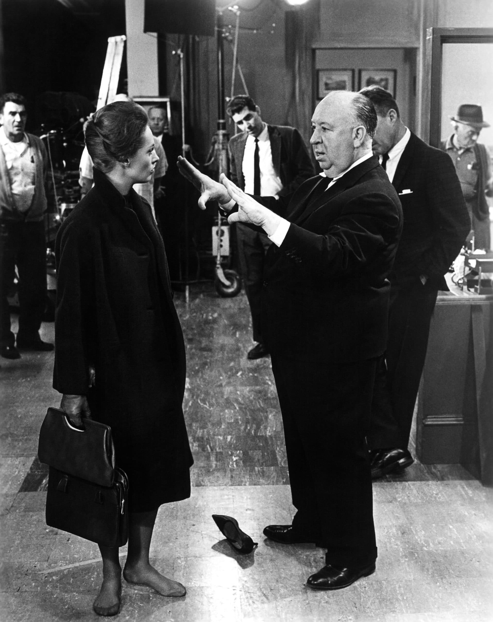 Tippi Hedren and Alfred Hitchcock