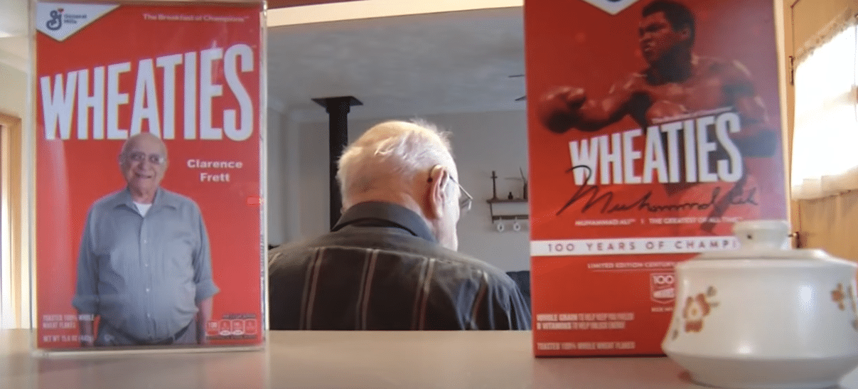 Clarence Frett gets his face on the Wheaties box