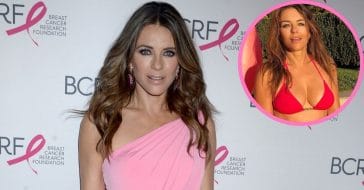 Elizabeth Hurley shows off another bikini, this time in vibrant red