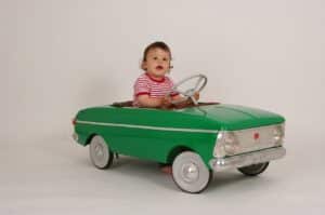 Everyone could drive a fancy car Flintstones style with pedal cars