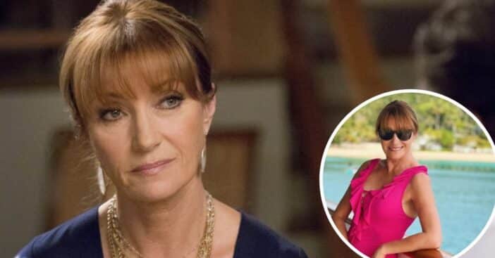 Jane Seymour wears pink bathing suit