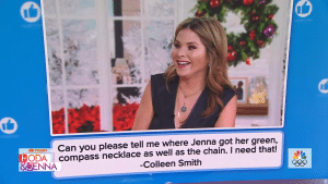 TODAY viewers also hoped they could find out where to buy Jenna Bush Hager's green compass necklace