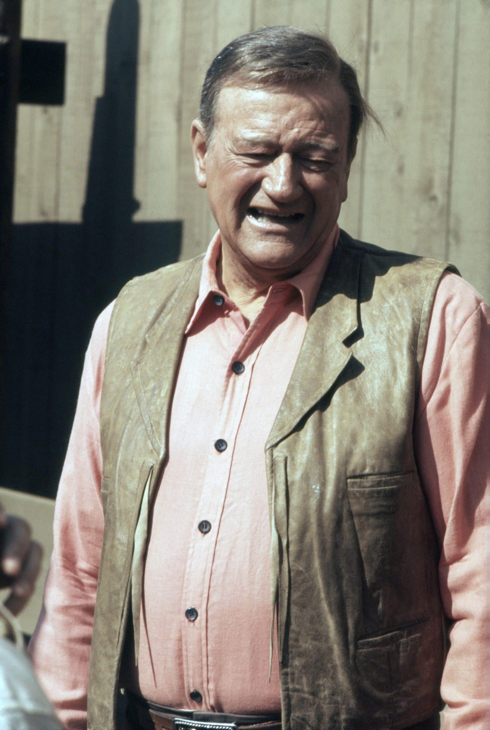 John Wayne, on location for TV Special, RAQUEL, 1970