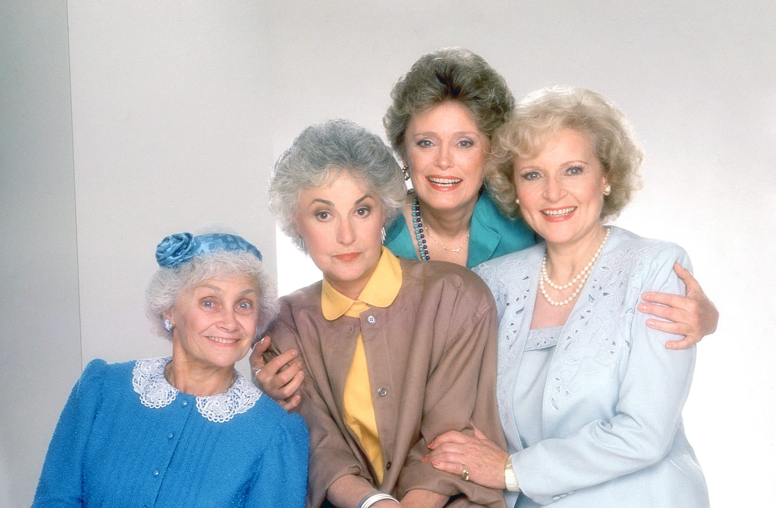 THE GOLDEN GIRLS, from left: Estelle Getty, Bea Arthur, Rue McClanahan, Betty White, (Season 1, 1985), 1985-1992