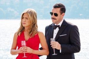 MURDER MYSTERY, from left: Jennifer Aniston, Adam Sandler