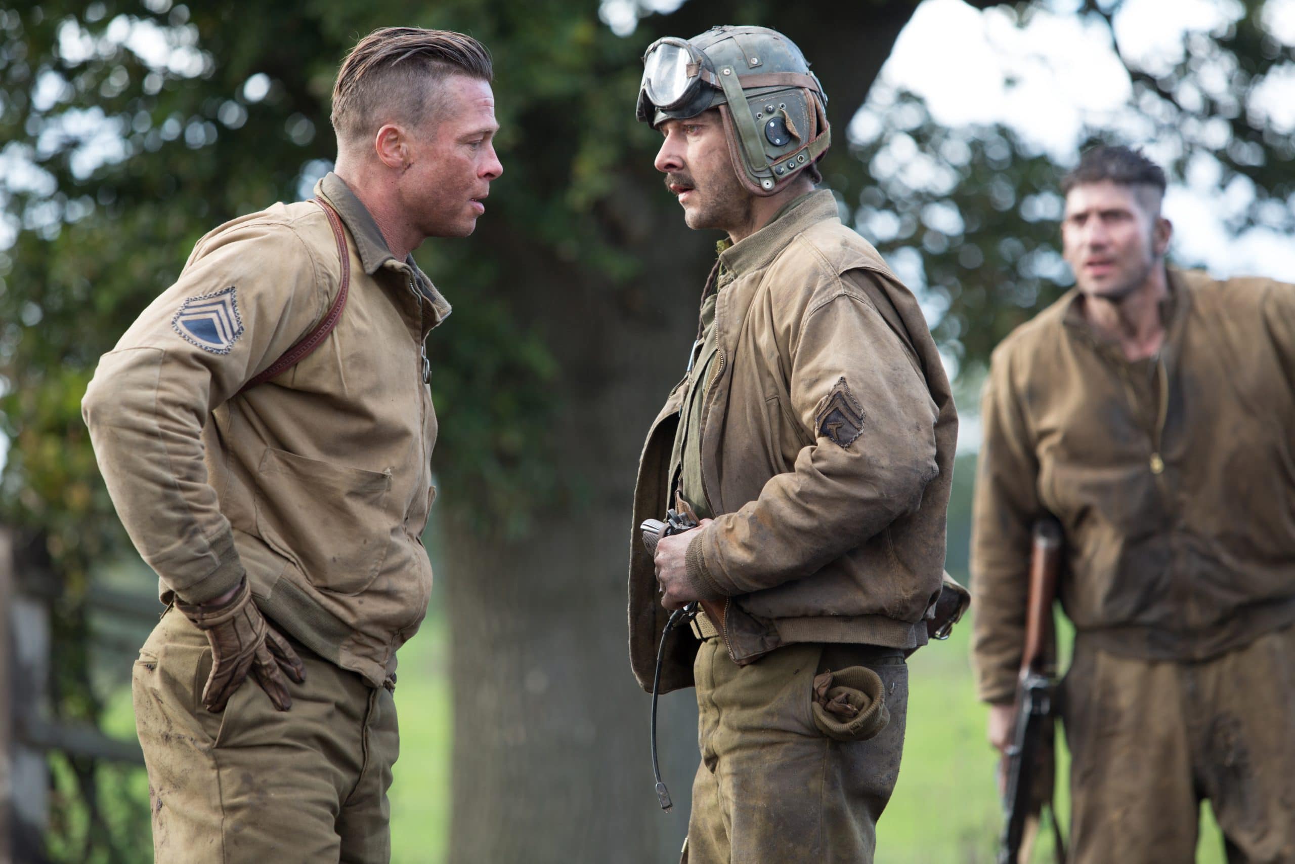 FURY, from left: Brad Pitt, Shia LaBeouf, 2014