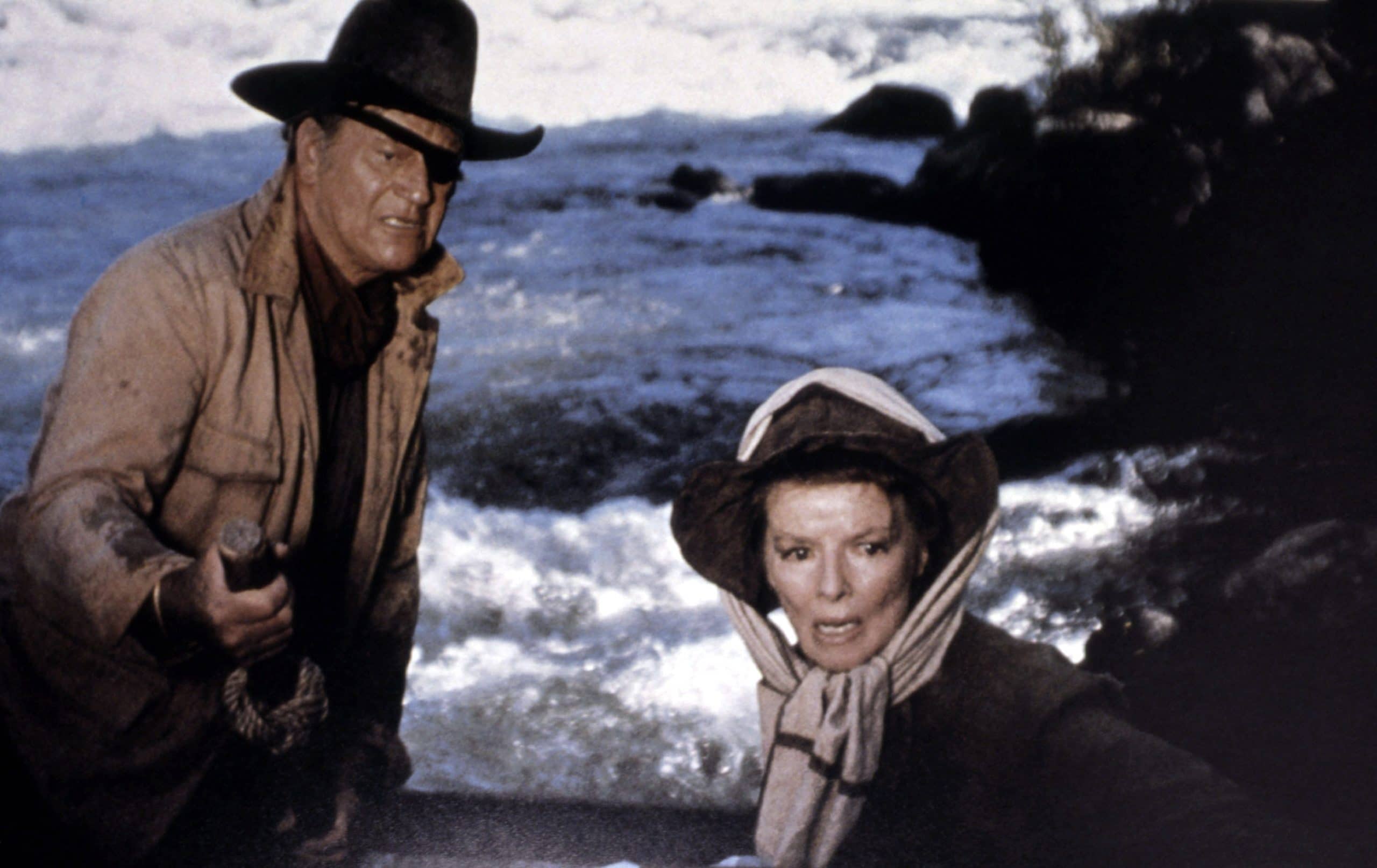 ROOSTER COGBURN, John Wayne, Katharine Hepburn, 1975