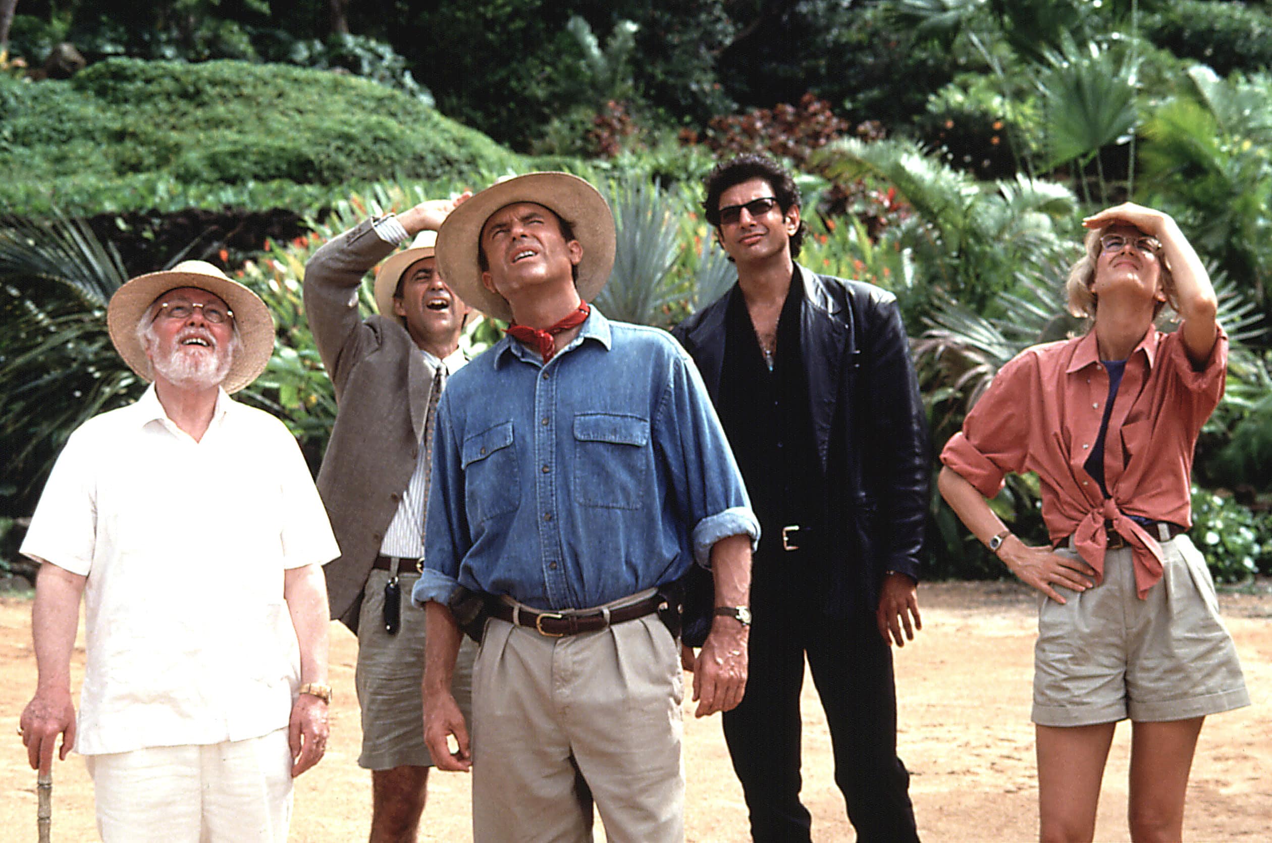 JURASSIC PARK, Richard Attenborough, Martin Ferrero, Sam Neill, Jeff Goldblum, Laura Dern, 1993
