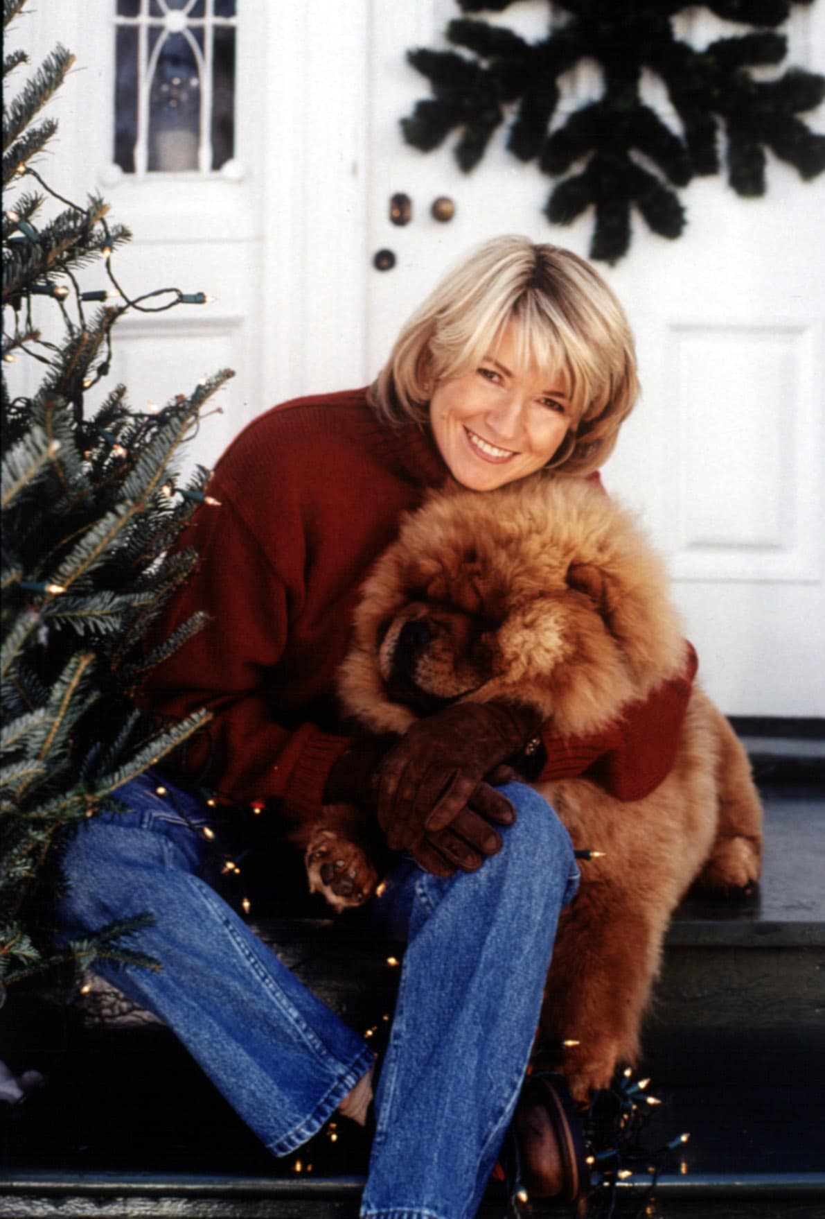Martha Stewart and her chow dog on MARTHA STEWART LIVING, 1991-