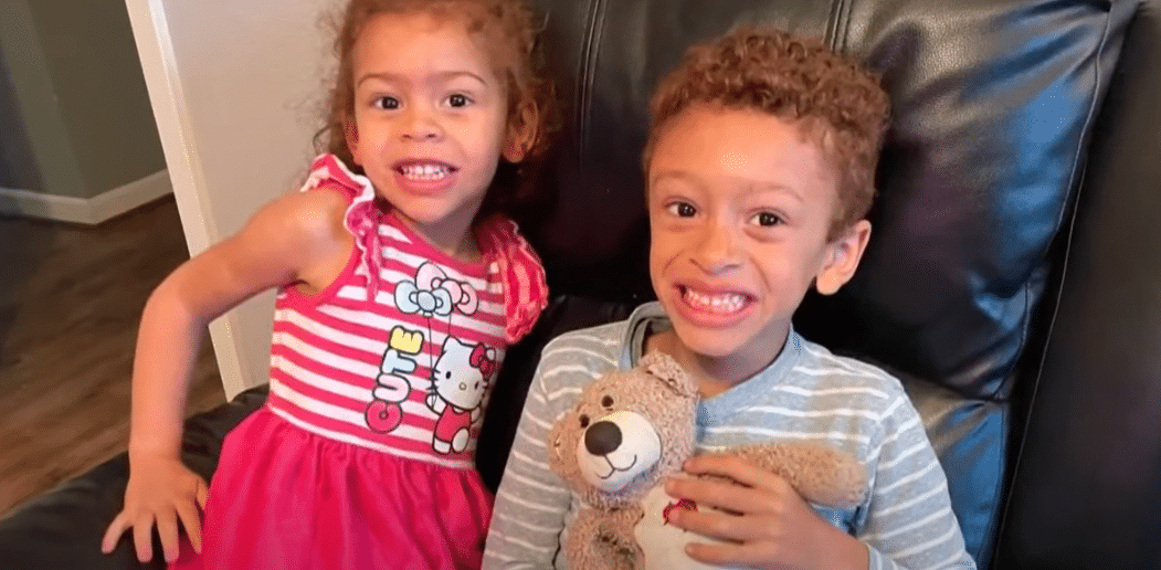 Ezekiel with who appears to be his sister, and teddy bear