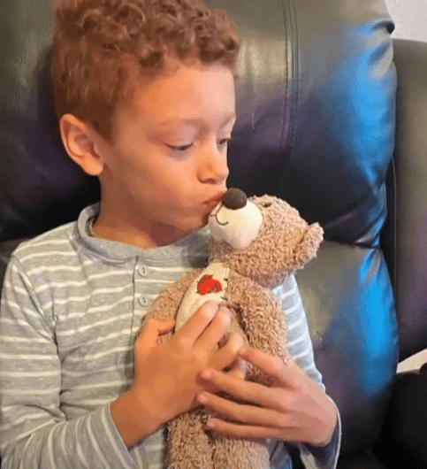 Ezekiel and his teddy bear