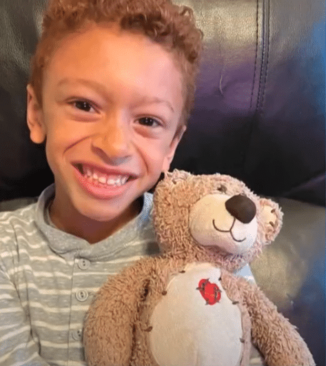 Ezekiel and his teddy bear