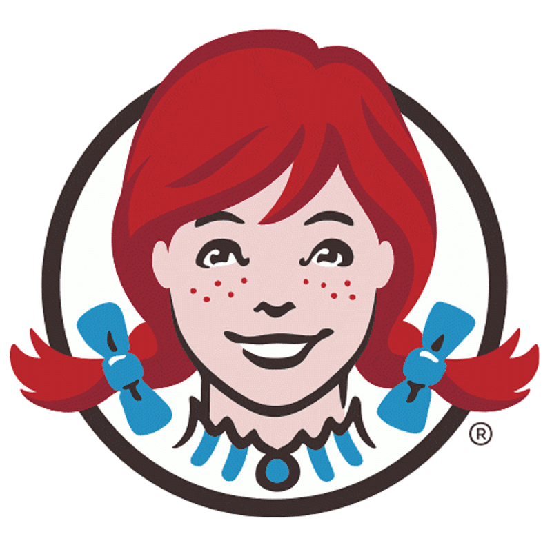 Close-up of the iconic Wendy's logo 