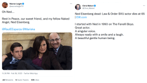 Colleagues from Law & Order: SVU remember Ned Eisenberg