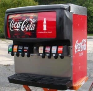 Drinks for the soda fountain are transported in stainless steel to protect from outside elements