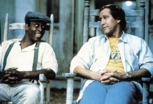 FLETCH LIVES, from left: Cleavon Little, Chevy Chase