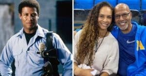 Michael Warren in Hill Street Blues and today with his daughter Koa