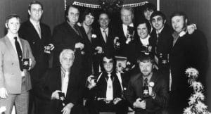 Elvis Presley (front, center), with the 'Memphis Mafia'