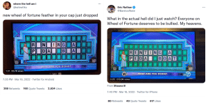Social media responds to the latest Wheel of Fortune clue hiccup, with the right answer being renting a pedal boat