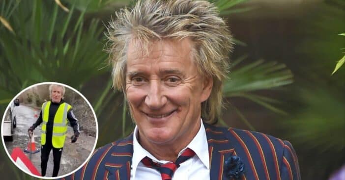 WATCH Rod Stewart Repairs The Road Near His Home