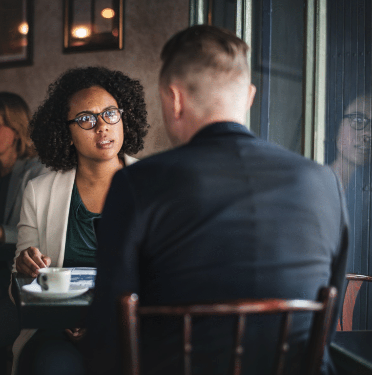 A man and a woman having a disagreement