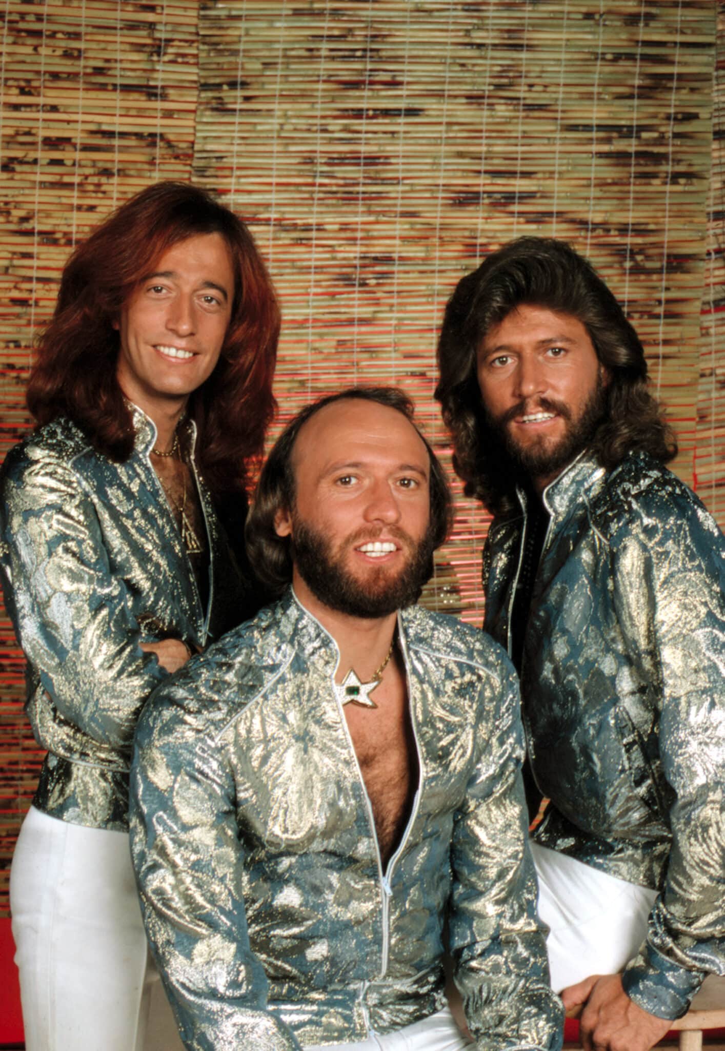 The Bee Gees, (Robin, Maurice, Barry Gibb), circa 1978, during St. Pepper's Lonely Hearts Club Band promotion