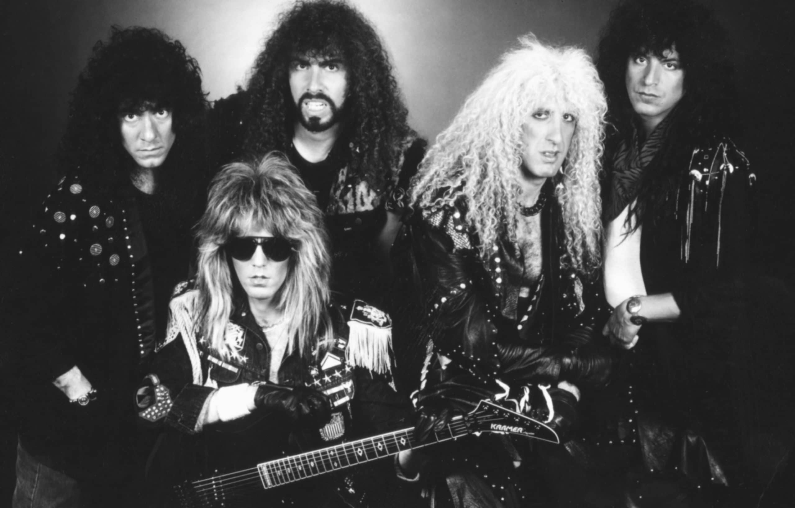 Twisted Sister (l-r): Joey Franco, Jay Jay French, Mark Mendoza, Dee Snider, Eddie Ojeda, ca. 1980s