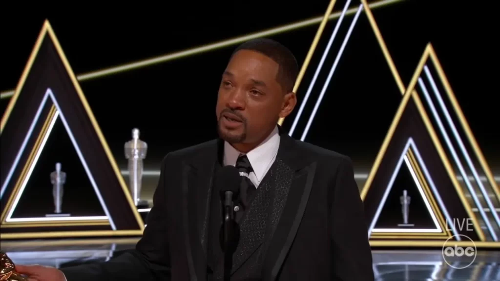 Will Smith cries during Oscars acceptance speech
