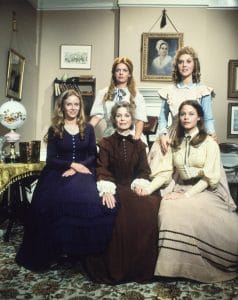 LITTLE WOMEN, standing l-r: Meredith Baxter Birney (aka Meredith Baxter), Ann Dusenberry, seated l-r: Eve Plumb, Dorothy McGuire, Susan Dey