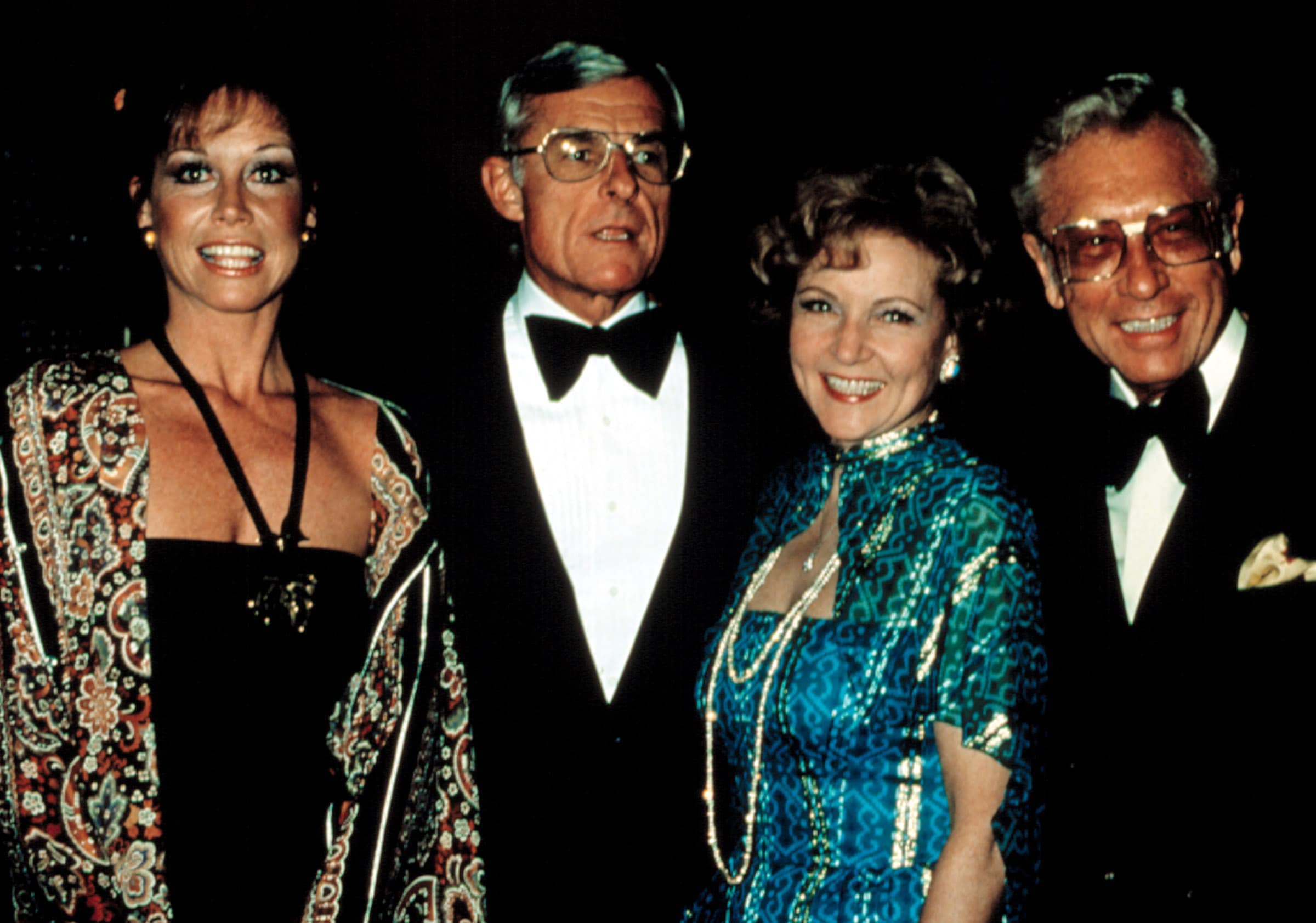 MARY TYLER MOORE, with husband Grant Tinker, Betty White, and her husband Allen Ludden