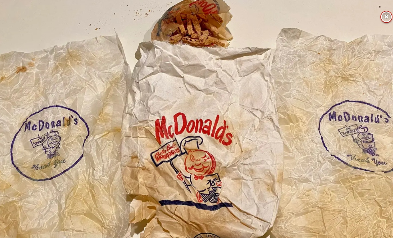 60-year-old McDonald's wrappers and fries