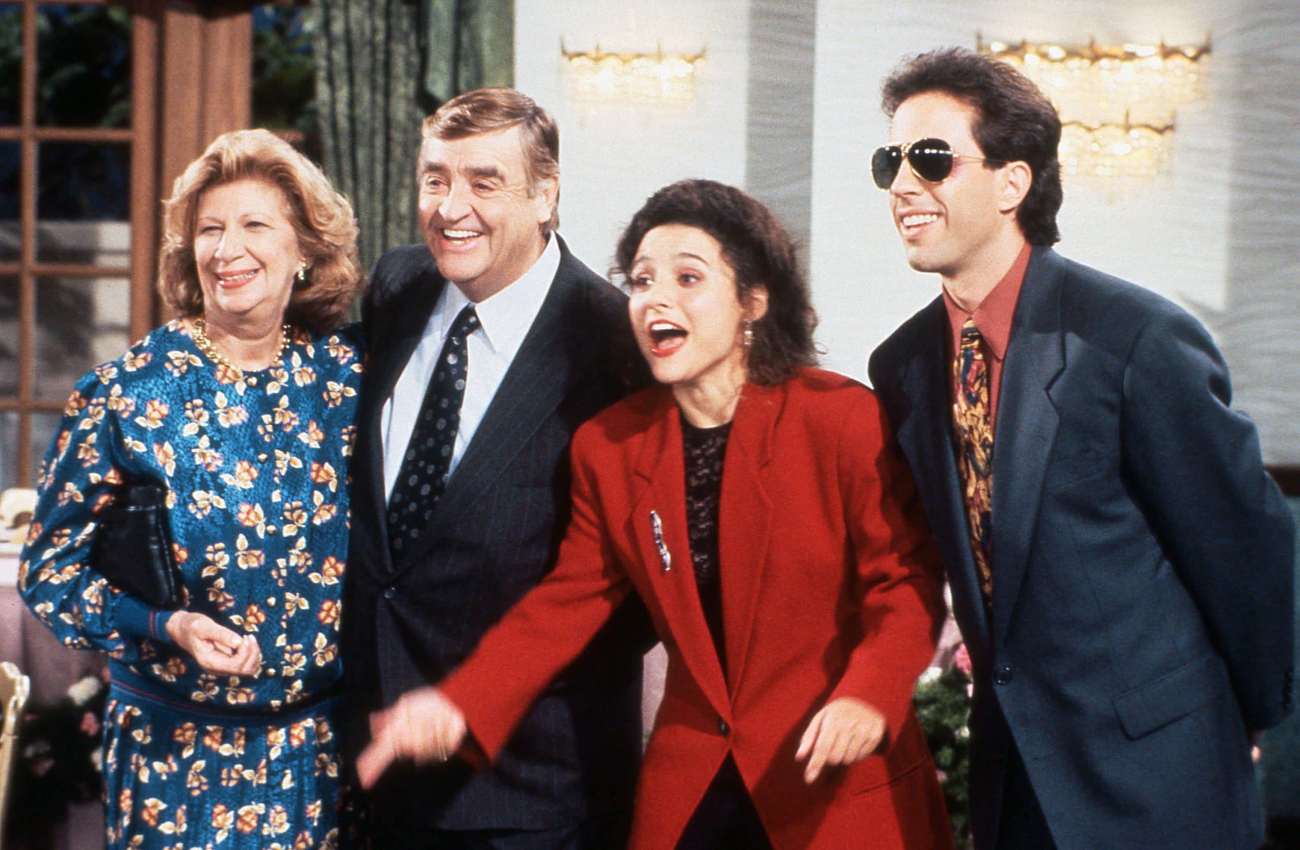 SEINFELD, from left: Liz Sheridan, Barney Martin, Julia Louis-Dreyfus, Jerry Seinfeld