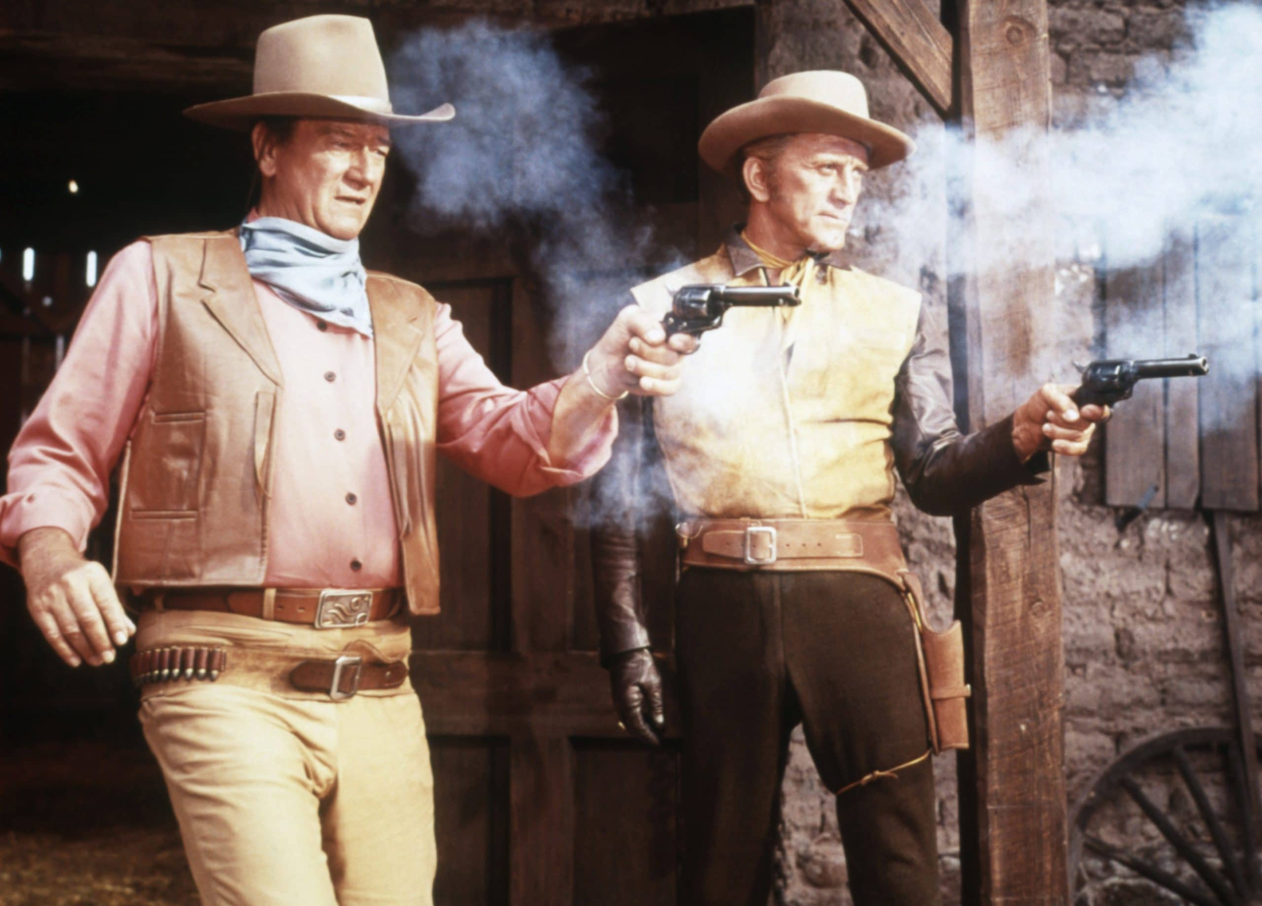 THE WAR WAGON, from left: John Wayne, Kirk Douglas, 1967