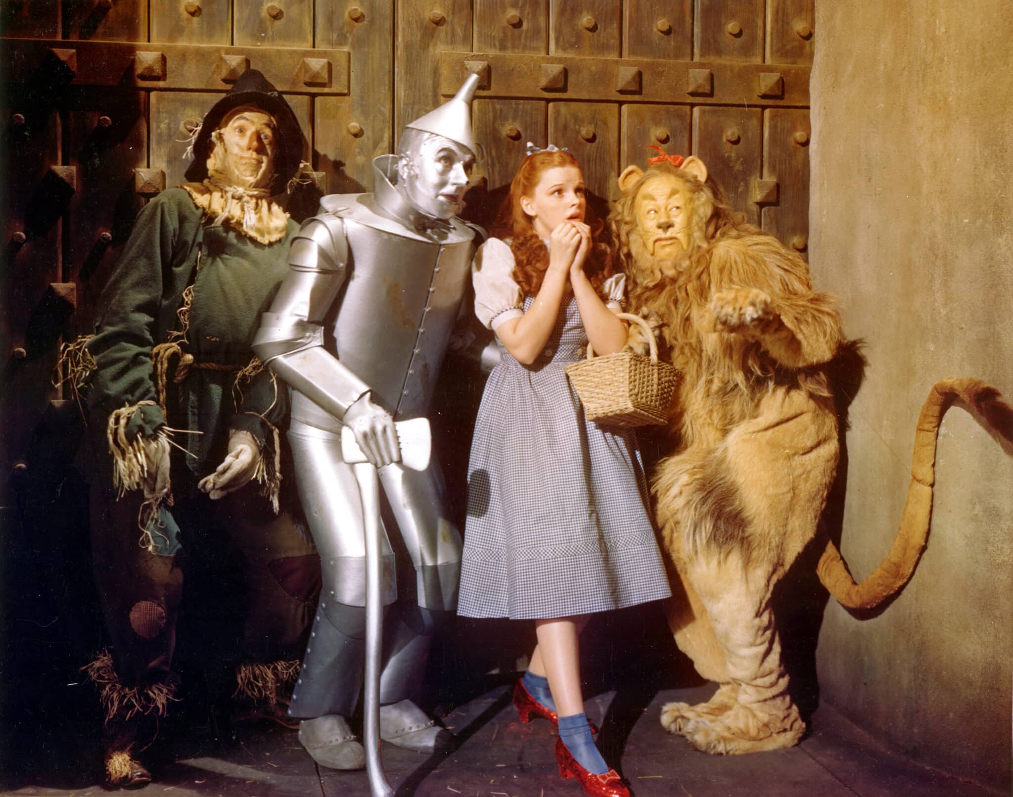 THE WIZARD OF OZ, Ray Bolger, Jack Haley, Judy Garland, Bert Lahr, 1939 